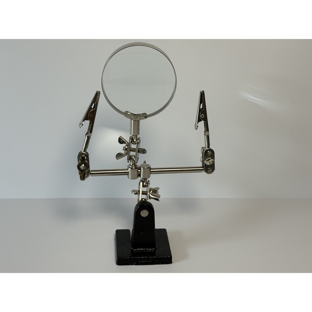 Helping Hand Soldering Station with Magnifying Glass Dual Alligator Clips Tool